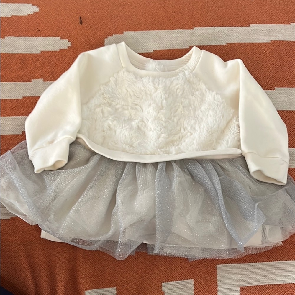 Cat & Jack Baby Dress with White Fuzzy Top